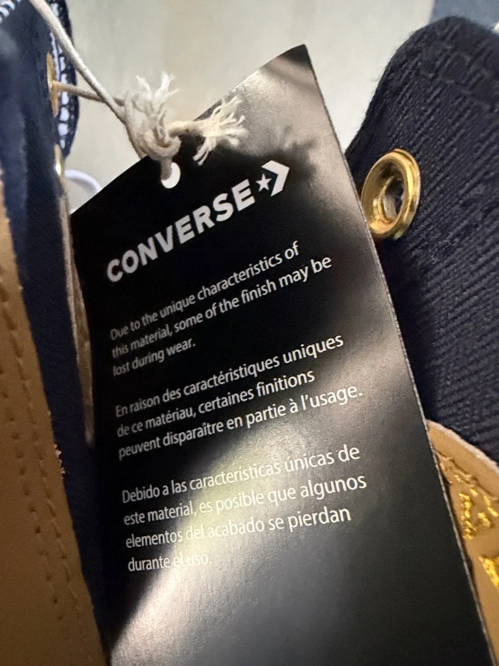 Converse High Top Sneakers - Navy with Gold Details - Picture 9 of 9